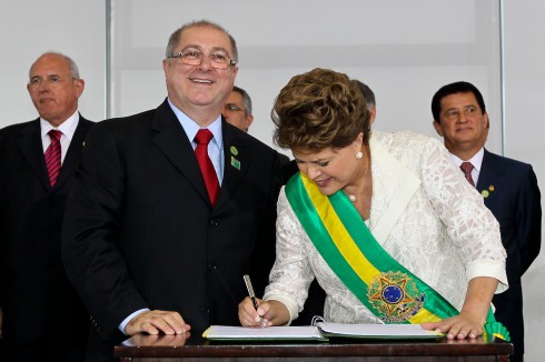 O Ministro das Comunicações, Paulo Bernardo, e a presidenta Dilma Rousseff